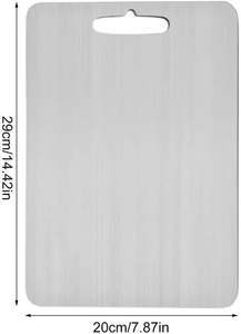 แผ่นรองตัดสองด้านเกรดอาหารปี 2025 รุ่นใหม่ ทำจากไม้ 316 และไทเทเนียม สำหรับตัดเนื้อ ผลไม้ ผัก พร้อมหูจับ - Product Image 4