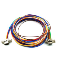 Câble Micro D-sub en alliage d'aluminium nickelé sur mesure, à broches droites/à angle droit (mâle/femelle) pour l'avionique