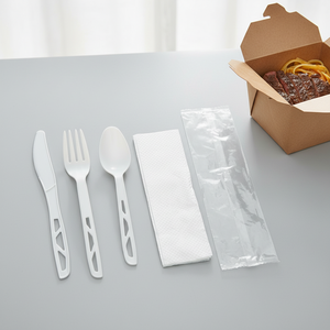 Juego de Cuchillos y Palillos <span class=keywords><strong>Desechables</strong></span> Ecológicos Quanhua de 16 cm, Material CPLA, Utensilios para Fiestas de Regreso a Clases - Product Image 1