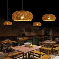 Lámpara de araña creativa de ratán, iluminación artística personalizada para restaurante, casa de té, sala privada, mesa de comedor