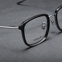 Marcos ópticos retro de alta calidad, gafas antiluz azul, marcos de anteojos de Metal de diseñador cuadrado Simple de negocios para hombres, venta al por mayor