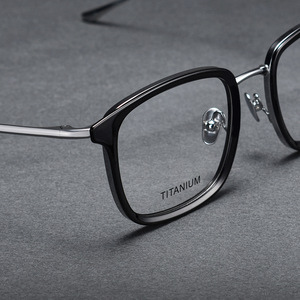 Montures optiques rétro haute qualité Lunettes anti-lumière bleue Business Simple Square Designer Metal Montures de lunettes Hommes Vente en gros - Product Image 6