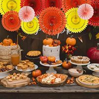 Ensemble de décorations en papier en forme de nid d'abeille orange pour mariage, baby shower, anniversaires (11 paquets)