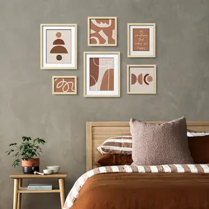 EAGLE GIFTS Vintage abstrakte Pflanze Wüste Landschaft moderne gerahmte Wand kunst Set für Home Decor Wohnzimmer