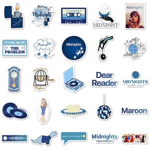 50 Uds Singer <span class=keywords><strong>Taylor</strong></span> medianoche pegatinas decorativas Laptop Skateboard equipaje guitarra álbum de recortes PVC pegatina impermeable - Product Image 4