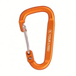Custom Logo Mini Aluminum D Shape Wire Gate Carabiner Keychain Lightweight Snap <b>Hook</b> <b>Clip</b> for Outdoor Event Giveaways - Product Image 1