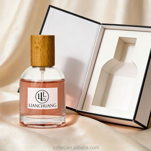 <span class=keywords><strong>Vente</strong></span> flash : flacon de parfum rond en verre de 50 ml, col <span class=keywords><strong>à</strong></span> sertir avec bouchon en bois, boîte cadeau exquise, récipient <span class=keywords><strong>cosmétique</strong></span> vide de qualité supérieure - Product Image 4