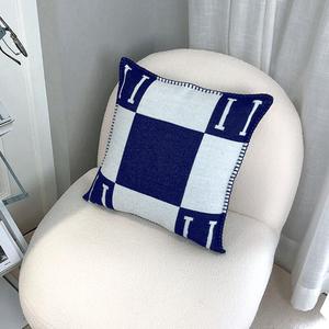 18x18 Inch Square Woven Jacquard H Letter Throw <strong>Pillow</strong> Cover Classic Geometric Pattern <strong>Soft</strong> Acrylic Sofa Cushion Cover Home - Product Image 6