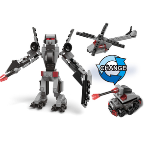Grosir Pabrik LELE BROTHER pendidikan mainan konstruksi <span class=keywords><strong>3</strong></span> 1 Robot pesawat tangki 3D Model merakit blok bangunan Set - Product Image 6