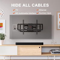 Nouveau design support mural électrique en plastique pour téléviseur avec prise de courant, kit de gestion des câbles US avec 2 ports Type-C et 1 interface USB, dissimulateur de fils