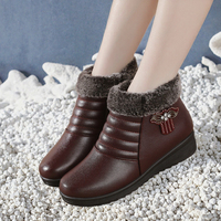 Sepatu Bot Salju Wanita Setengah Betis Musim Dingin Grosir Klasik Kulit Suede Sapi Luar Ruangan Hangat Berbulu Sepatu Bot Salju Anti-Selip Sol Karet Sepatu Katun