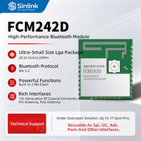 Module Wi-Fi 4/5.2 double mode FCM242D pour IoT, boîtier LCC 20x18mm, 2 Mo de mémoire Flash, 17 GPIO, AES128, WPA3 pour appareils intelligents