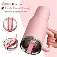 Mug de voyage isotherme extra large 40 oz en acier inoxydable personnalisable, écologique, avec poignée antidérapante, compatible porte-gobelet de voiture