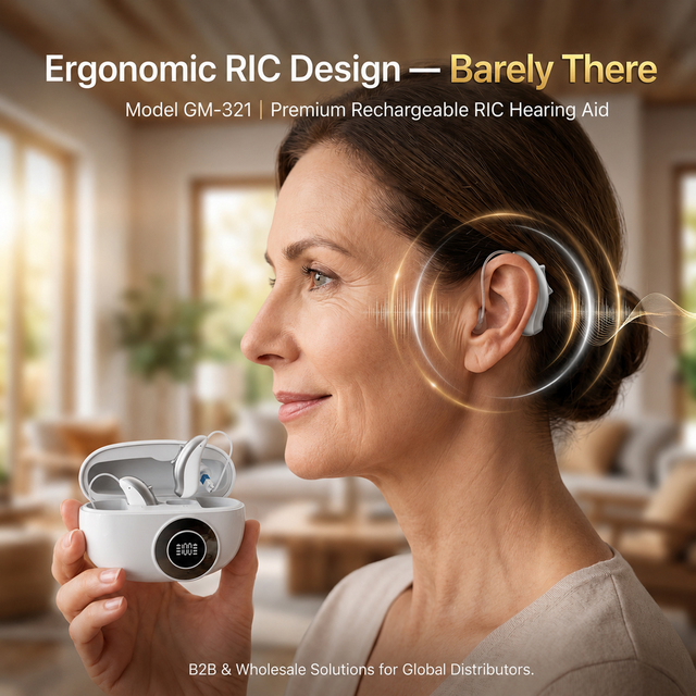 Advanced Digital for 32 Channel Balanced Armature Ergonomic Fit Noise Canceling for Seniors Rechargeable RIC Hearing Aids