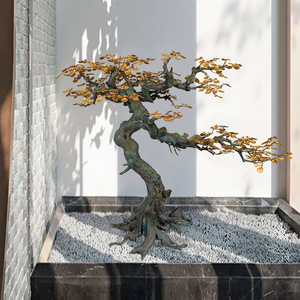 Artesanía en Cobre: Adorno de Árbol de la Fortuna en Cobre, Decoración para Sala de Estar, Estilo Feng Shui, Pieza Única - Product Image 3
