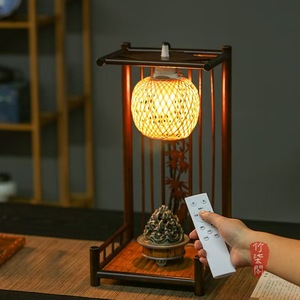 Chinese Style Bamboo Woven Table Lamp E27 LED Switch Control Tea Room Decor Ambient Light Craft Guizhou Origin - Product Image 4