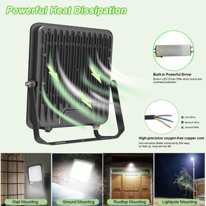 Outdoor Led Schijnwerper Tuin Magazijn Parkeerplaats 50W 100W 150W 200W Ip66 Schijnwerpers Voor Achtertuin Balcon Corridor Verlichting - Product Image 2