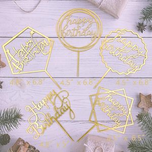 Set di 5 Decorazioni per Torte in Acrilico Dorato Personalizzate per Compleanno, Anniversario, Festa del Papà e Laurea - Product Image 6