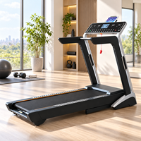 Tapis roulant pliable K-FIT GS-151D-D avec cadre en acier, roues de transport à amortissement pneumatique pour la marche et la course en intérieur