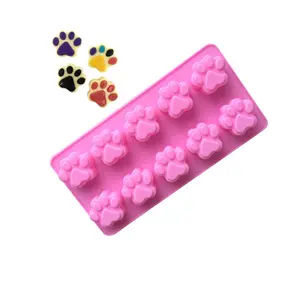 10 Khoang Silicone Cat Paw Sôcôla Khuôn Ice Cake Khuôn Silicone Handmade Xà Phòng Khuôn