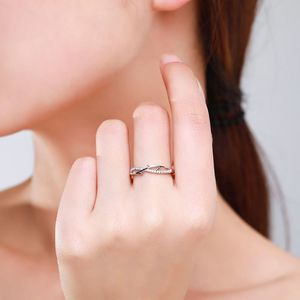 Bague éternelle Ada Jewelry Joyeria Fina en argent sterling S925, design simple et unique de branches d'arbre entrelacées, pour femmes - Product Image 4