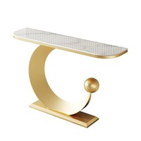 Table d'entrée multifonctionnelle de style italien de luxe léger, plateau en dalle de pierre haut de gamme, design extrêmement étroit pour usage commercial