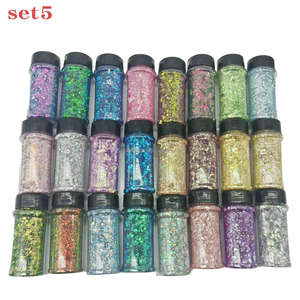 Entrepôts américains, flacon de 2 oz, paillettes holographiques laser de tailles variées, 24 couleurs par lot, pour globe à neige, gobelet, festivals de musique - Product Image 5