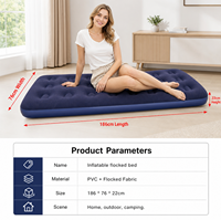 Matelas pneumatique gonflable de 22 mm d'épaisseur, prix d'usine, gonflage rapide, lit de camping pliable pour usage extérieur