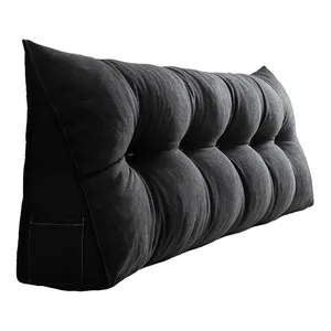 Hot selling triangle cushion thickened bed pillow sofa large back can be washed bedroom light luxury black wedge pillow