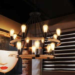 estilo personalidad bar <span class=keywords><strong>restaurante</strong></span> tienda de ropa americana creativo loft hierro arte <span class=keywords><strong>cuerda</strong></span> de cáñamo de <span class=keywords><strong>la</strong></span> lámpara - Product Image 3