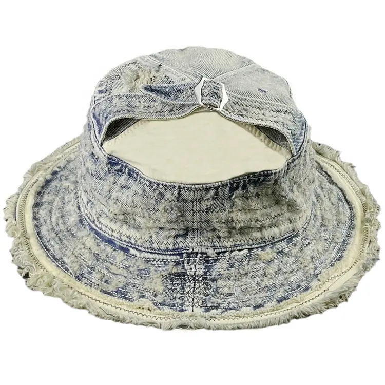 Chapeau de pêcheur à gros bords pour homme Denim tendance d'été japonais avec bords dégradés chapeau de soleil