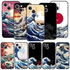 Mode <span class=keywords><strong>japon</strong></span> <span class=keywords><strong>la</strong></span> grande <span class=keywords><strong>vague</strong></span> de Kanagawa étui de téléphone de luxe pour iPhone 13 15 14 12 Mini 11 16 Pro MAX XR X SE XS 7 8 Plus couverture - Product Image 1