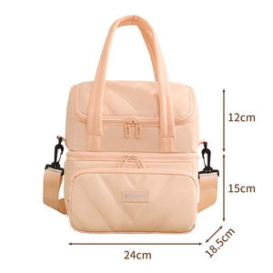 New Fashion Thickened Polyester Picnic Double Layers Soft <b>Cooler</b> Lunch <b>Bag</b> Water Resistant Reusable Durable Eco-Friendly - Product Image 6