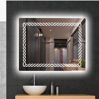 Miroir intelligent LED moderne à commande tactile, réglable, écologique, décoration intérieure pour appartement et villa avec solutions de design graphique