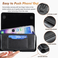 Funda Universal de Cuero para Teléfono de 5.5 a 7 Pulgadas con Clip para Cinturón, Funda para Hombre con Ranuras para Tarjetas, Compatible con iPhone 17 16 Pro, Samsung, Xiaomi