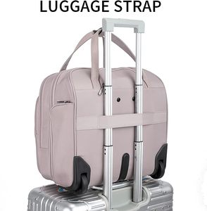 Bolsa para ordenador portátil para mujer <span class=keywords><strong>con</strong></span> <span class=keywords><strong>ruedas</strong></span>, maletín rodante para mujer, bolsa para ordenador rodante repelente al agua durante la noche <span class=keywords><strong>con</strong></span> bolsillos RFID - Product Image 5
