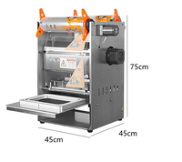 Machine de scellage automatique pour la communion, pour 4 gobelets en plastique, plateaux, boîtes repas, récipients alimentaires, bols, canettes, pots de yaourt et boissons