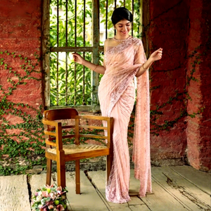 Boutique indienne Bollywood Designer Papillon Mono Net Saree Exclusif Fantaisie Dernière Ethnique Nuptiale Fête De Mariage Porter Pour Les Femmes - Product Image 1