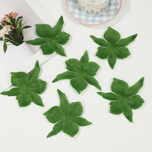 Feuilles de pivoine artificielles en soie, décoration de feuilles vertes pour arrangement floral de mariage, accessoires de plantes faits à la main, DIY, 7.24-1 - Product Image 1