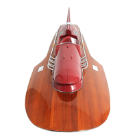 Modèle de bateau rapide hydroplanant Feraari de 85 cm - Bateau de course RC artisanal en cèdre, peint à la main, prêt à l'emploi, fabriqué au Vietnam, pour collectionneurs OMH