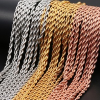 Prix d'usine vente en gros 1.2mm-7mm chaîne en acier inoxydable collier pour hommes chaîne personnalisée collier