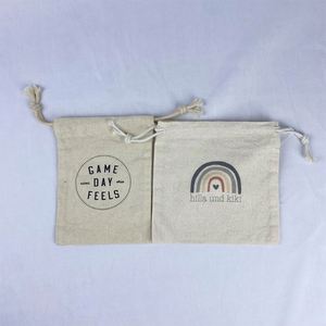 Recyclable Natural Color Pouch Bag 100% Organic Cotton Bag with Simple Style - Product Image 5