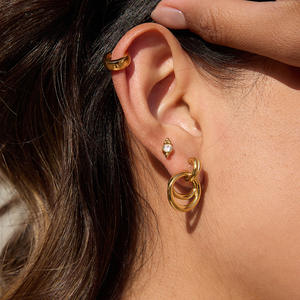 Pendientes <span class=keywords><strong>de</strong></span> Zirconia, 3 Pares en 1, Estilo Lujoso y <span class=keywords><strong>de</strong></span> Alta Gama, Acero Inoxidable, Joyería para Oreja, Accesorios Transfronterizos para Mujer - Product Image 3