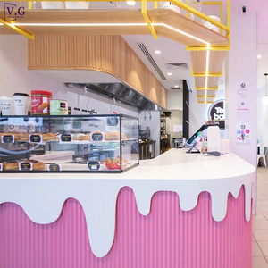 Bancone Cassa per Caffetteria su Misura di Alta Qualità con Design a Forma di Bottiglia di Latte e Servizio OEM - Product Image 3