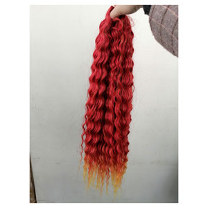 Ariel Jessica onda di acqua intrecciata <span class=keywords><strong>capelli</strong></span> Russia arricciatura onda profonda all'ingrosso <span class=keywords><strong>capelli</strong></span> sintetici Crochet rosso rosa biondo estensione dei <span class=keywords><strong>capelli</strong></span> ondulati - Product Image 3