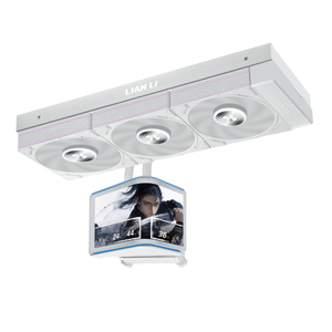 Refroidisseur liquide pour processeur <span class=keywords><strong>Lian</strong></span> <span class=keywords><strong>Li</strong></span> Hydroshift II OLED incurvé noir avec ventilateur UNI FAN TL FLEX, panneau OLED, refroidissement performant - Product Image 6
