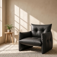 OEM ODM Maßgefertigter Einzelsessel mit Oberleder-Bezug, Weicher Moderner Indoor-Sofastuhl für Schlafzimmer, Esszimmer, Hotel, Projekte und Zuhause