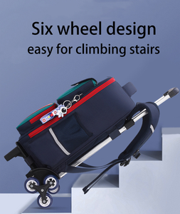 Высококачественная Милая Детская сумка-тележка для мальчиков и девочек, рюкзаки для скручивания, школьные сумки для учеников начальной школы с колесом большой емкости - Product Image 4