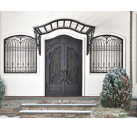 Personnalisation de nouveaux modèles de portes fenêtres en fer forgé Design de portes en fer Porte simple en fer