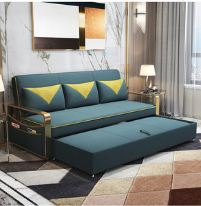 Modern Living Room โซฟาเตียงตัดต่อผ้าพับได้3ใน1เตียงโซฟา Queen ขนาดกรอบโลหะโซฟา <span class=keywords><strong>Cum</strong></span> เตียงคู่ - Product Image 2
